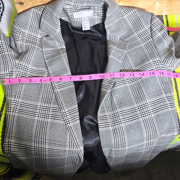 Zara blazer jacket Size:0 Color:Black/White Glen check - Picture 7 of 11